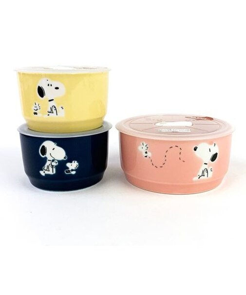 スヌーピー  レンジ3点セット 電子レンジ対応 ふた付き フードコンテナ ワンタッチ 調理器具 レンチン  食器
