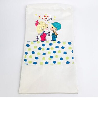 水森亜土 エプロン フタリ ホワイト キッチン 亜土ちゃん