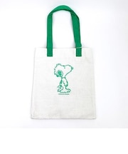 スヌーピー フラットトートバッグ グリーン かばん トート