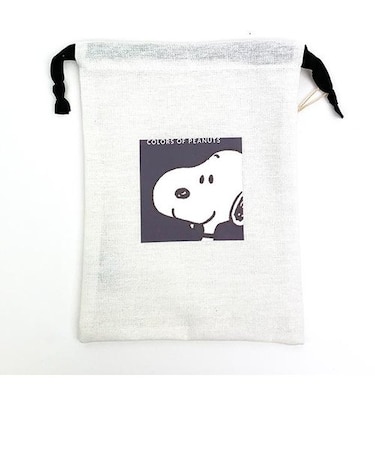 スヌーピー 巾着袋 ブラック 小物入れ