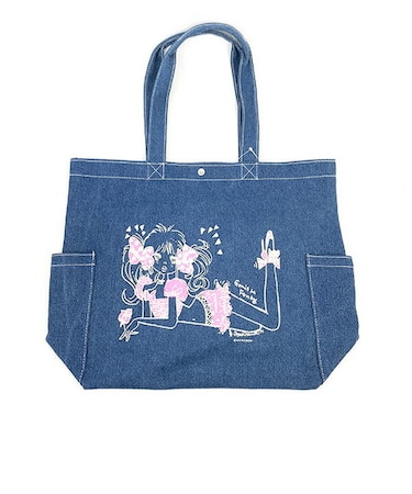 水森亜土 デニムトートバッグ (ファンキー) 散歩 旅行