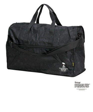 スヌーピー 折りたたみボストンバッグ（L) スターブラック トラベル SNOOPY
