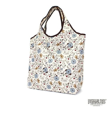 スヌーピー 折りたたみ保冷&保温エコバッグ フラワーベージュ SNOOPY