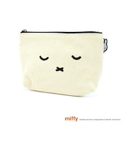 ミッフィー miffy 帆布ポーチ(M) フェイスオヤスミ