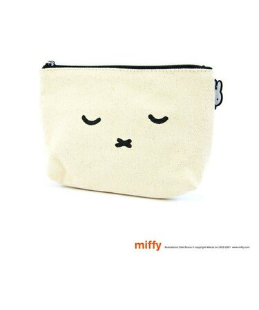 ミッフィー miffy 帆布ポーチ(M) フェイスオヤスミ