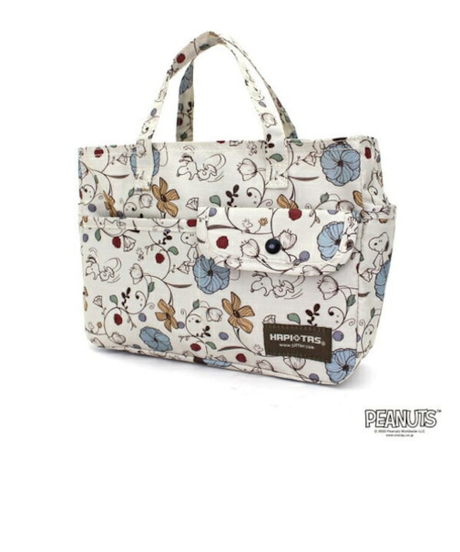 スヌーピー バッグインバッグ フラワーベージュ SNOOPY