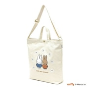 ミッフィー miffy 2WAY帆布トートショルダーバッグ フラワーアーチ ナチュラル