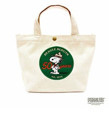 スヌーピー 50thミニトートバッグ (ナチュラル) ビーグルスカウト SNOOPY