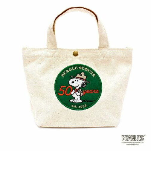 スヌーピー 50thミニトートバッグ (ナチュラル) ビーグルスカウト SNOOPY