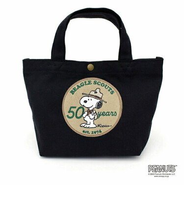 スヌーピー 50thミニトートバッグ (ブラック) ビーグルスカウト SNOOPY