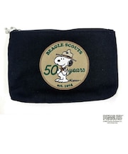 スヌーピー 50th帆布ポーチ (ブラック) ビーグルスカウト SNOOPY