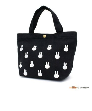 ミッフィー miffy モノグラム ミニトートバッグ フェイスブラック