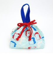 パンどろぼう ランチ巾着 巾着袋   入園入学 新学期 お弁当 ランチ キッチン ブルー