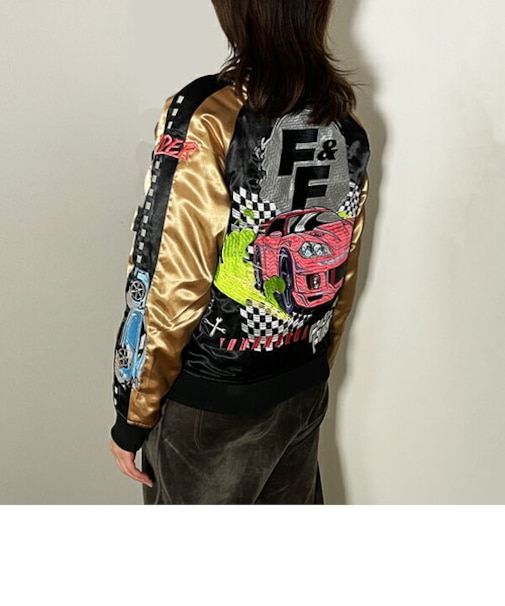 ワイルドスピード スカジャン スピードレースカー L ジャンパー ブルゾン 上着