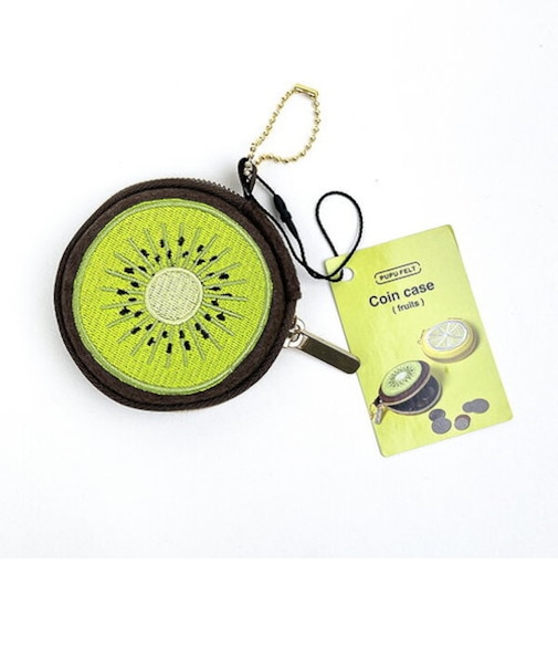 フルーツ(キウイ) PUPU FELT コインケース ブラウン 小物入れ