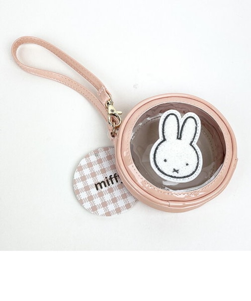 ミッフィー ラウンドポーチ S ピンク 小物入れ 化粧品入れ クラッチバッグ ハンドバッグ