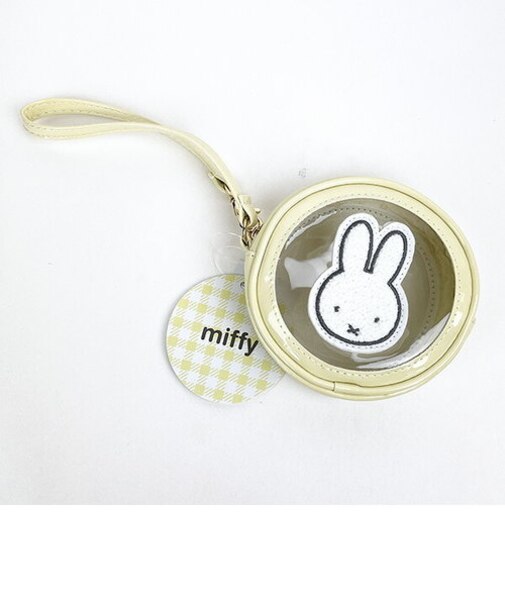 ミッフィー ラウンドポーチ S イエロー 小物入れ 化粧品入れ クラッチバッグ ハンドバッグ