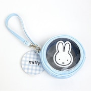 ミッフィー ラウンドポーチ S ブルー 小物入れ 化粧品入れ クラッチバッグ ハンドバッグ