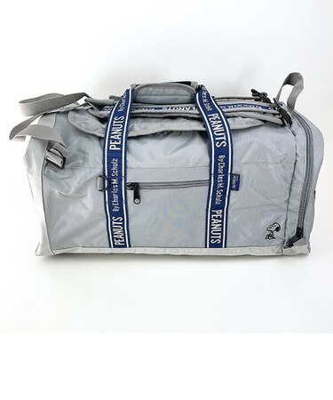 スヌーピー スクエアボストンリュック グレー ロゴテープ バッグ お出かけ 学校 旅行