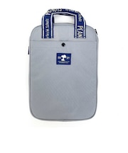 スヌーピー スクエアトートバッグ グレー ロゴテープ バッグ ガジェットケース パソコン タブレット