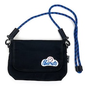 スヌーピー RE-PET ミニメッセンジャー ブラック ロゴ バッグ ポシェット