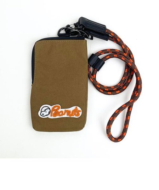 スヌーピー RE-PET ミニショルダー カーキ ロゴ バッグ ポシェット