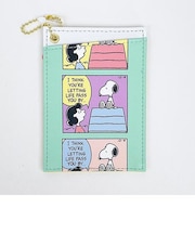 スヌーピー コミック柄 パスケース ミント ICカード 定期入れ SNOOPY