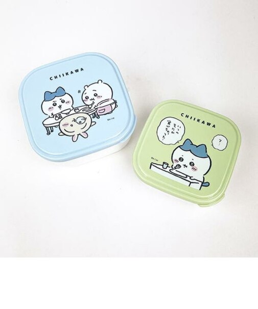 ちいかわ シール容器2Pセット ライトブルー ランチ用品 日本製