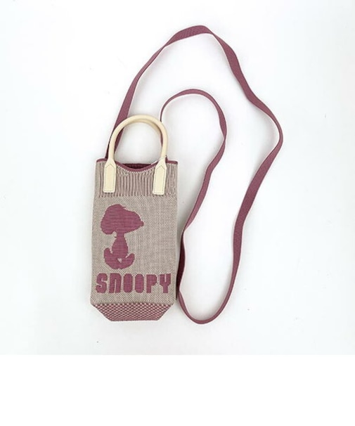 スヌーピー シリコンハンドル2WAYミニトートバッグ ベージュ ルートート スマホショルダー SNOOPY