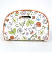 ミッフィー miffy エレガントフラワーシリーズ ラウンドポーチ オレンジ 小物入れ