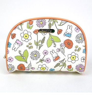 ミッフィー miffy エレガントフラワーシリーズ ラウンドポーチ オレンジ 小物入れ