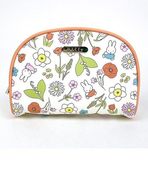 ミッフィー miffy エレガントフラワーシリーズ ラウンドポーチ オレンジ 小物入れ