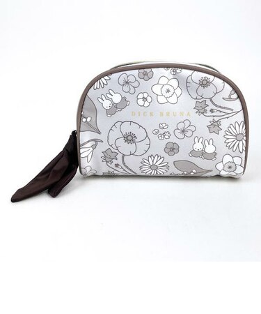 ミッフィー miffy ガーデンサテンシリーズ ラウンドポーチ ベージュ 小物入れ