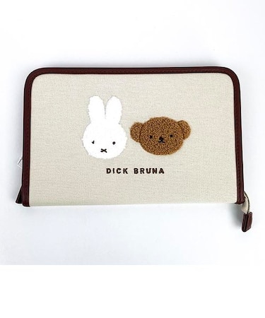 ミッフィー miffy ミッフィー＆ボリス フリーケース ベージュ マルチケース 母子手帳ケース