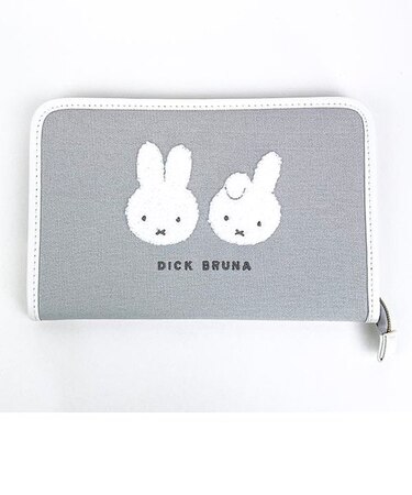 ミッフィー miffy ミッフィー&ボリス フリーケース グレー マルチケース 母子手帳ケース