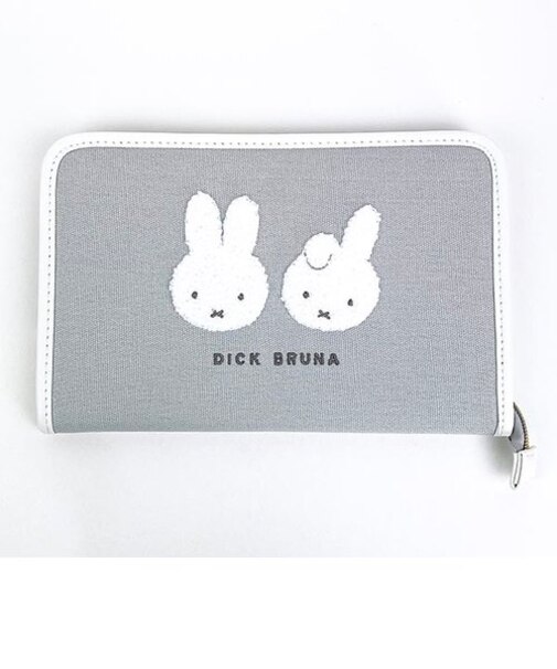 ミッフィー miffy ミッフィー&ボリス フリーケース グレー マルチケース 母子手帳ケース
