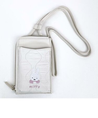 ミッフィー miffy キルティングシリーズ ショルダーポーチ アイボリー スマホケース