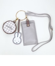ミッフィー miffy 3連ショルダーポーチ グレー スマホショルダー