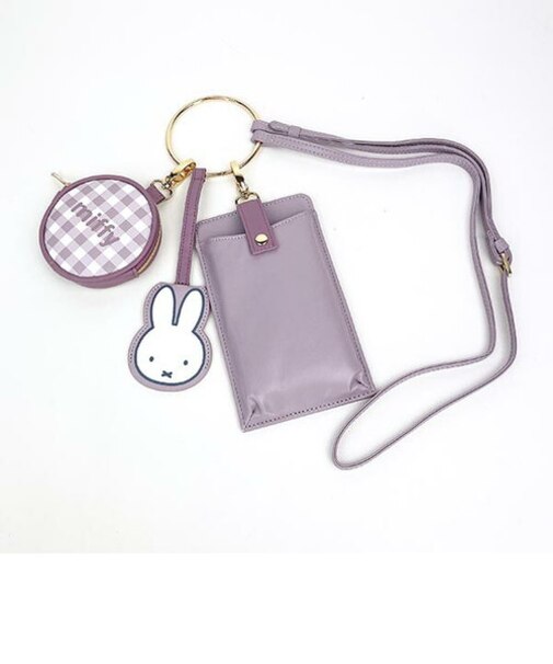 ミッフィー miffy 3連ショルダーポーチ ピンク スマホショルダー