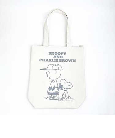 スヌーピー ファスナースクエアトート スヌーピー＆チャーリーブラウン ホワイト バッグ サブバッグ 学校 オフィス