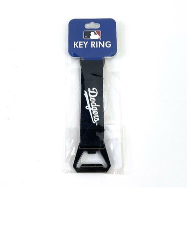 MLB ドジャース 栓抜きストラップ ブラック キーホルダー アウトドア 野球グッズ メジャー 　