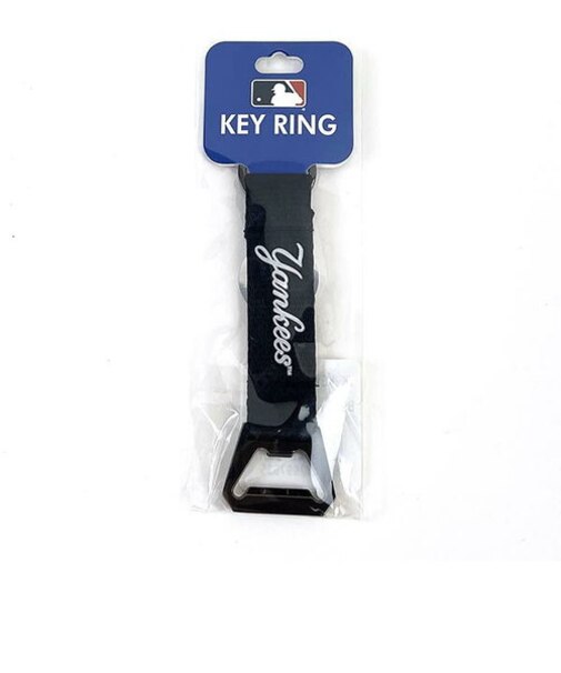 MLB ニューヨークヤンキース 栓抜きストラップ ブラック キーホルダー アウトドア 野球グッズ メジャー 　