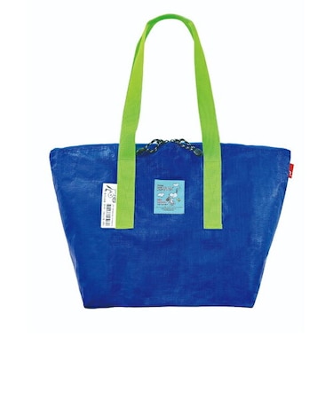 スヌーピー  パッカブル ポリエチレン バレル トートバッグ 折畳み 防水性 レジャー ランドリー ブルー SNOOPY