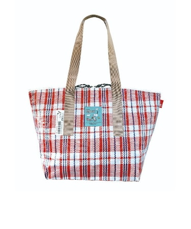 スヌーピー  パッカブル ポリエチレン バレル トートバッグ 折畳み 防水性 レジャー ランドリー チェック SNOOPY