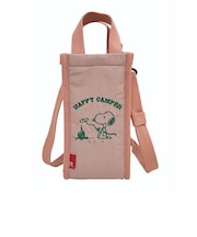 スヌーピー  ボトルショルダー(トートバッグ型) HAPPYCAMPER ピンク 簡易保冷 洗濯OK SNOOPY
