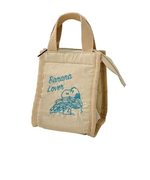 スヌーピー  ベビートートバッグ BANANA ベージュ 簡易保冷 洗濯OK SNOOPY