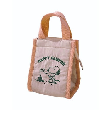 スヌーピー  ベビートートバッグ HAPPYCAMPER ピンク 簡易保冷 洗濯OK SNOOPY