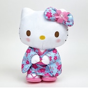 サンリオ ハローキティ ぬいぐるみ 桜着物 水色 S マスコット 人形 和風