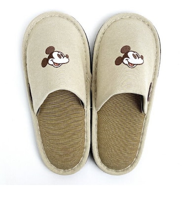 ディズニー ミッキーマウス スマイルベージュ スリッパ(約22cm~24cm対応) ルームシューズ Disney