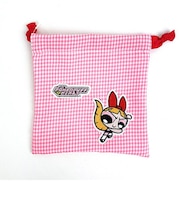 パワーパフガールズ ブロッサム アップリケ巾着ポーチ (ピンク) FLAPPER